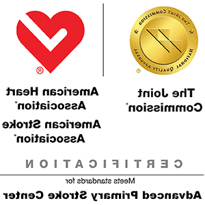 The Joint Commission Gold Seal of Approval® and the American Stroke Association’s Heart-Check mark for Advanced Primary Stroke Center Certification